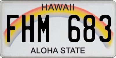 HI license plate FHM683