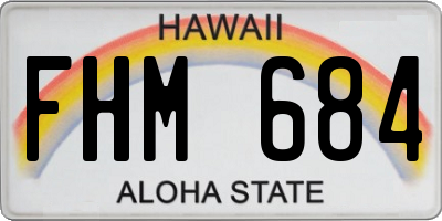 HI license plate FHM684