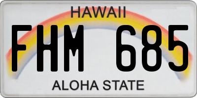 HI license plate FHM685