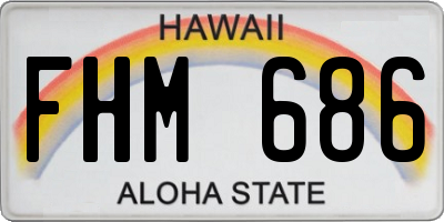 HI license plate FHM686