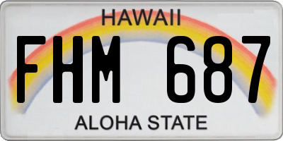HI license plate FHM687