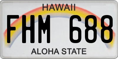 HI license plate FHM688