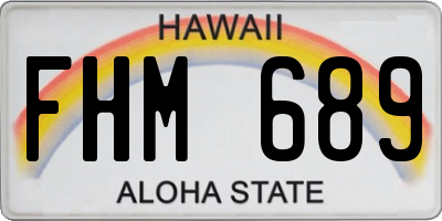 HI license plate FHM689