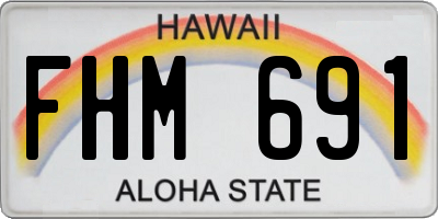 HI license plate FHM691