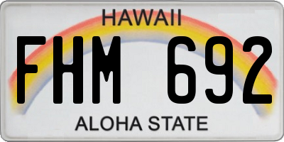 HI license plate FHM692