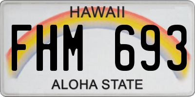HI license plate FHM693
