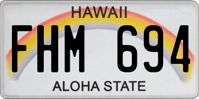 HI license plate FHM694