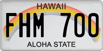 HI license plate FHM700