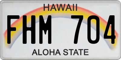 HI license plate FHM704