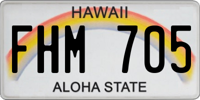HI license plate FHM705