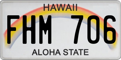HI license plate FHM706
