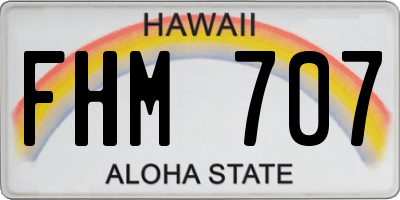 HI license plate FHM707