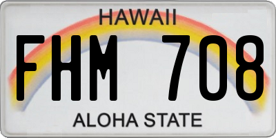 HI license plate FHM708