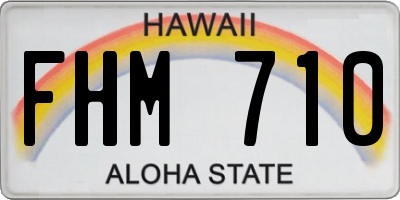 HI license plate FHM710