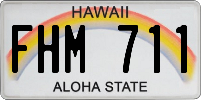 HI license plate FHM711