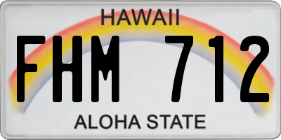 HI license plate FHM712