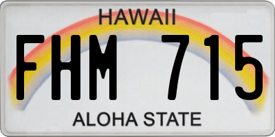 HI license plate FHM715