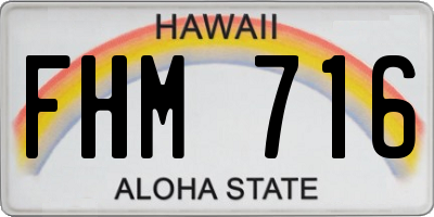 HI license plate FHM716