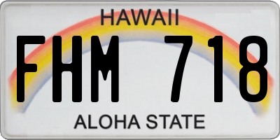 HI license plate FHM718