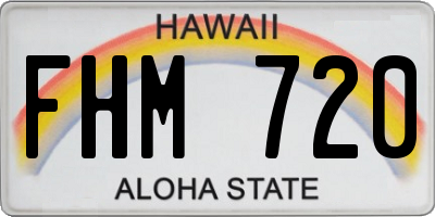 HI license plate FHM720
