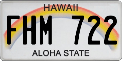 HI license plate FHM722