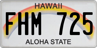 HI license plate FHM725