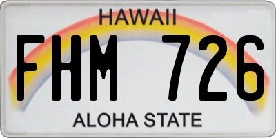 HI license plate FHM726