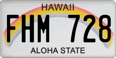 HI license plate FHM728