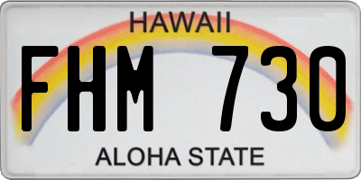 HI license plate FHM730