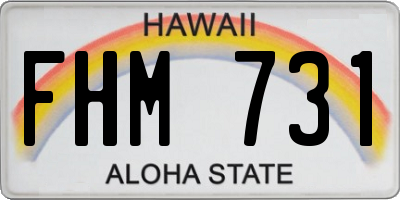HI license plate FHM731