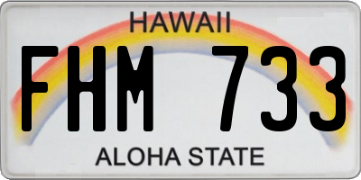 HI license plate FHM733