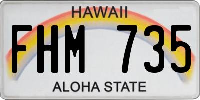 HI license plate FHM735