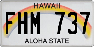 HI license plate FHM737