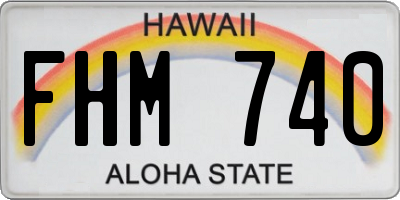 HI license plate FHM740