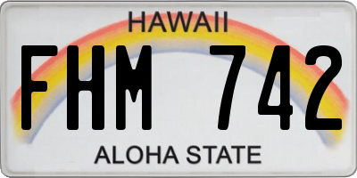 HI license plate FHM742