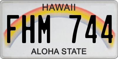 HI license plate FHM744