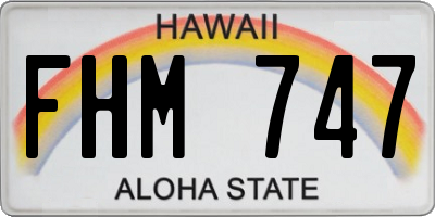 HI license plate FHM747