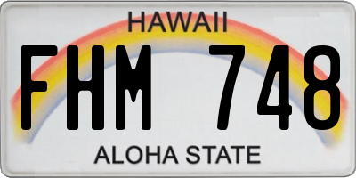 HI license plate FHM748