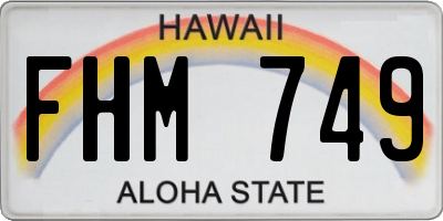 HI license plate FHM749