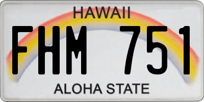 HI license plate FHM751