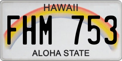 HI license plate FHM753