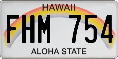 HI license plate FHM754