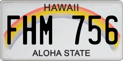 HI license plate FHM756