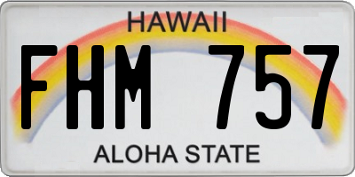 HI license plate FHM757