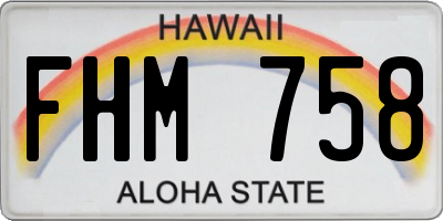 HI license plate FHM758