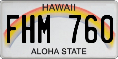 HI license plate FHM760