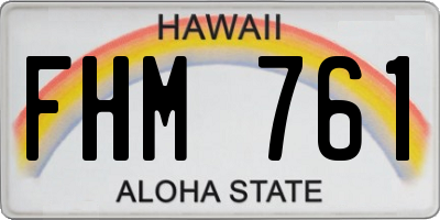 HI license plate FHM761