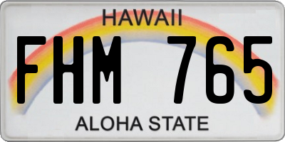 HI license plate FHM765
