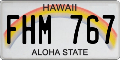 HI license plate FHM767