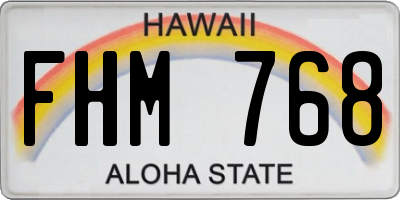 HI license plate FHM768